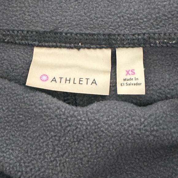 Athleta Womens Powerlift Tight Fleece Lined Leggings Size XS Black Gray Pockets - Picture 5 of 7
